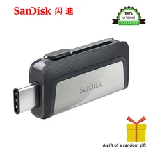sandisk 128GB SDDDC2 экстремально высокая скорость тип-c USB3.1 двойной OTG USB флеш-накопитель 64GB флеш-накопитель 32GB16GB 130 м/с