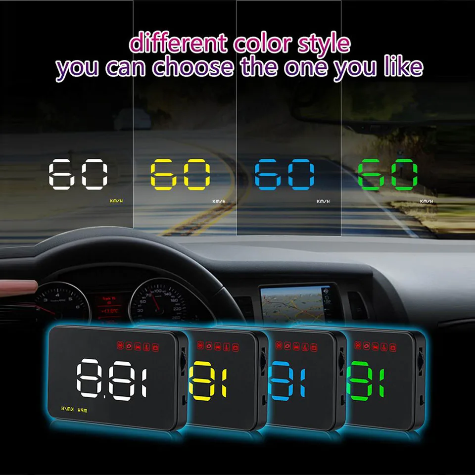 Автомобильный проектор VJOYCAR A100s Hud цифровой скорости ветрозащитная проекционная