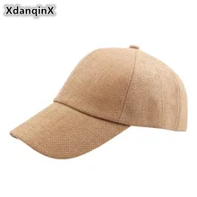 XdanqinX/ летняя новинка, Стильная мужская соломенная одноцветная бейсболка, соломенная дышащая женская козырек, регулируемый размер, брендовая Спортивная Кепка