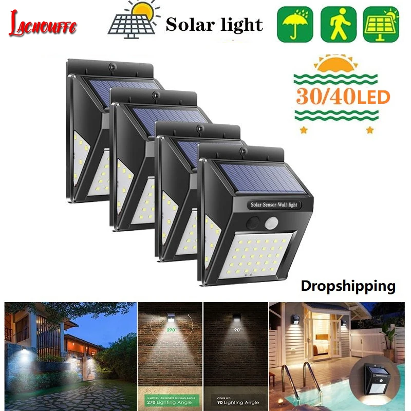 

40 LED Solar Power Light PIR Motion Sensor Wall Light Upgrade Rechargeable Waterproof Saving Street Solar Garden LED Light