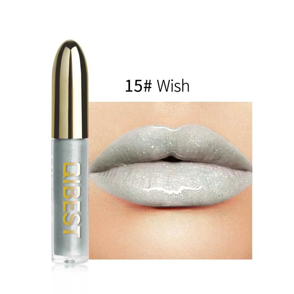28 Colors Long Lasting Moisturizer Glitter LipGloss Tint Cosmetics Nutritious Shimmer Liquid Lipstick Beauty Lips Makeup maquiag - Color: 15