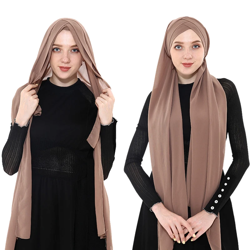 2019 Muslim Women Chiffon Instand Hijab Malaysia Headscarf Fashion Ready To Wear Hijabs Islamic Underscarf Muslim Head Scarf Islamic Clothing Aliexpress