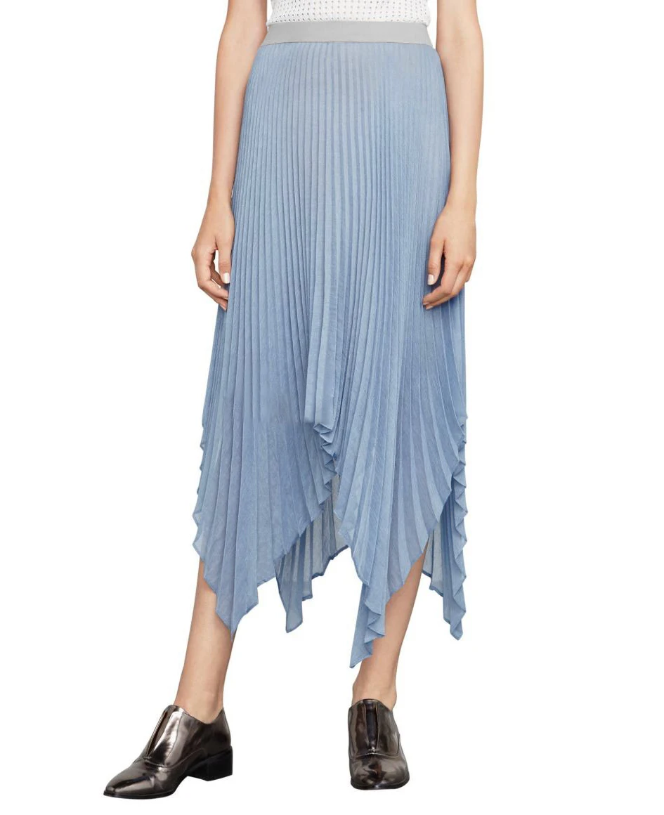 Cakucool Summer Spring Mesh Patch Pleated Skirt Long Asymmetric Design ...