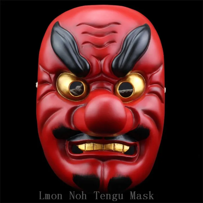 Hot Sale Popular 100 Resin Movie Japanese Noh Tengu Mask Red Long Nose