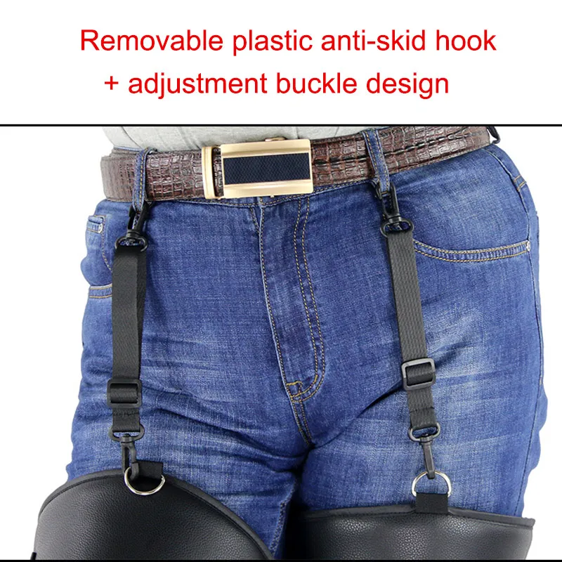 

2 Pcs PU Leather Waterproof Kneepad Winter Keep Warm Motorcycle Rider Knee Protective Pads RJ99