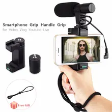 F-Mount смартфон ручка с ремешком на запястье, адаптер для крепления штатива и холодное крепление для обуви для светодиодного видео света и микро