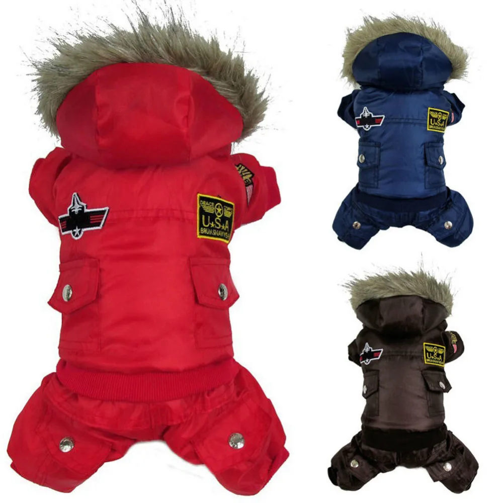 Dog Pet warm winter Coat Jacket USA AIR FORCE Waterproof Puppy hoody