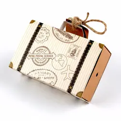 50 шт. вечерние поставки сладкий сумки мини-чемодан подарочной коробке шоколадные конфеты Коробки Свадебные украшения подарки для гостей в