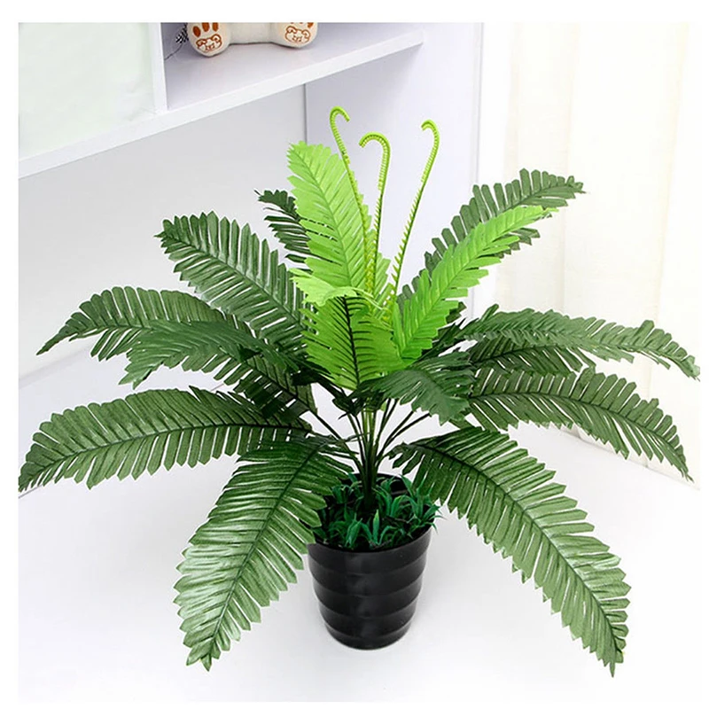 1PC Plastic Artificial FLoral Boston Fern Silk Fake Plant Foliage Office Home Decor