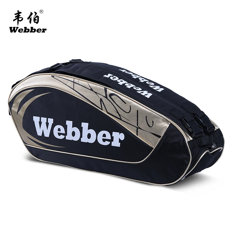 Profesional bádminton raqueta bolso hombro mochila 6 palos bolsa de raquetas