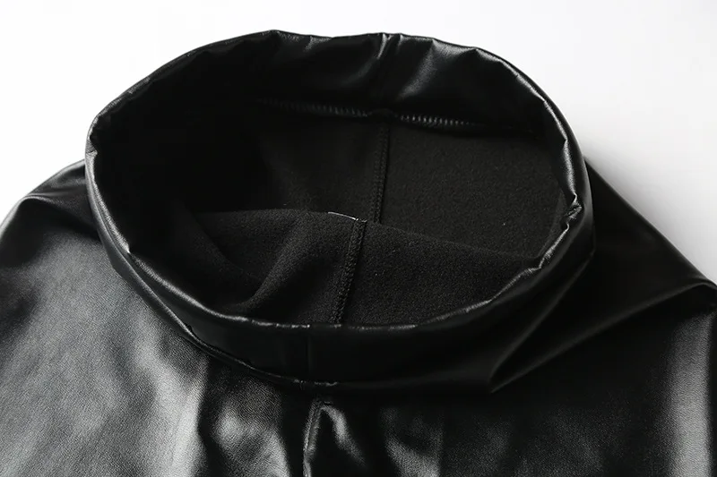 BIVIGAOS Fashion Women PU Leather Pants Elastic High Waist Winter Leggings Slim Velvet Leather Leggings Skinny Fleece Trousers aybl leggings