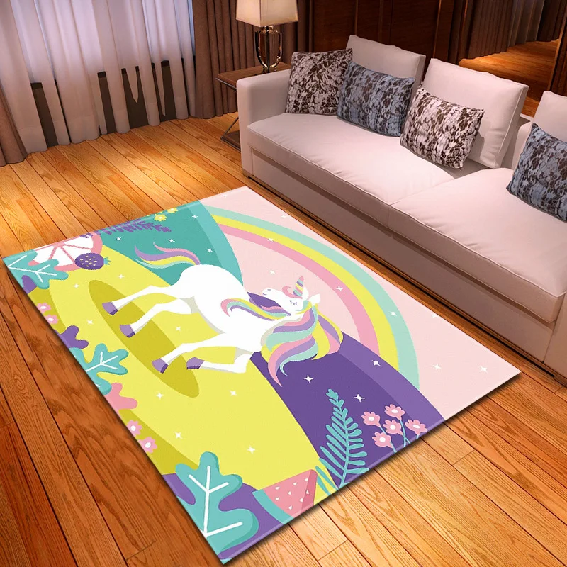 Милый Единорог серии детские ковры для комнаты детская спальня гостиная игровой уголок ковер домашний декоративный ковер подарок на день рождения ребенка коврик
