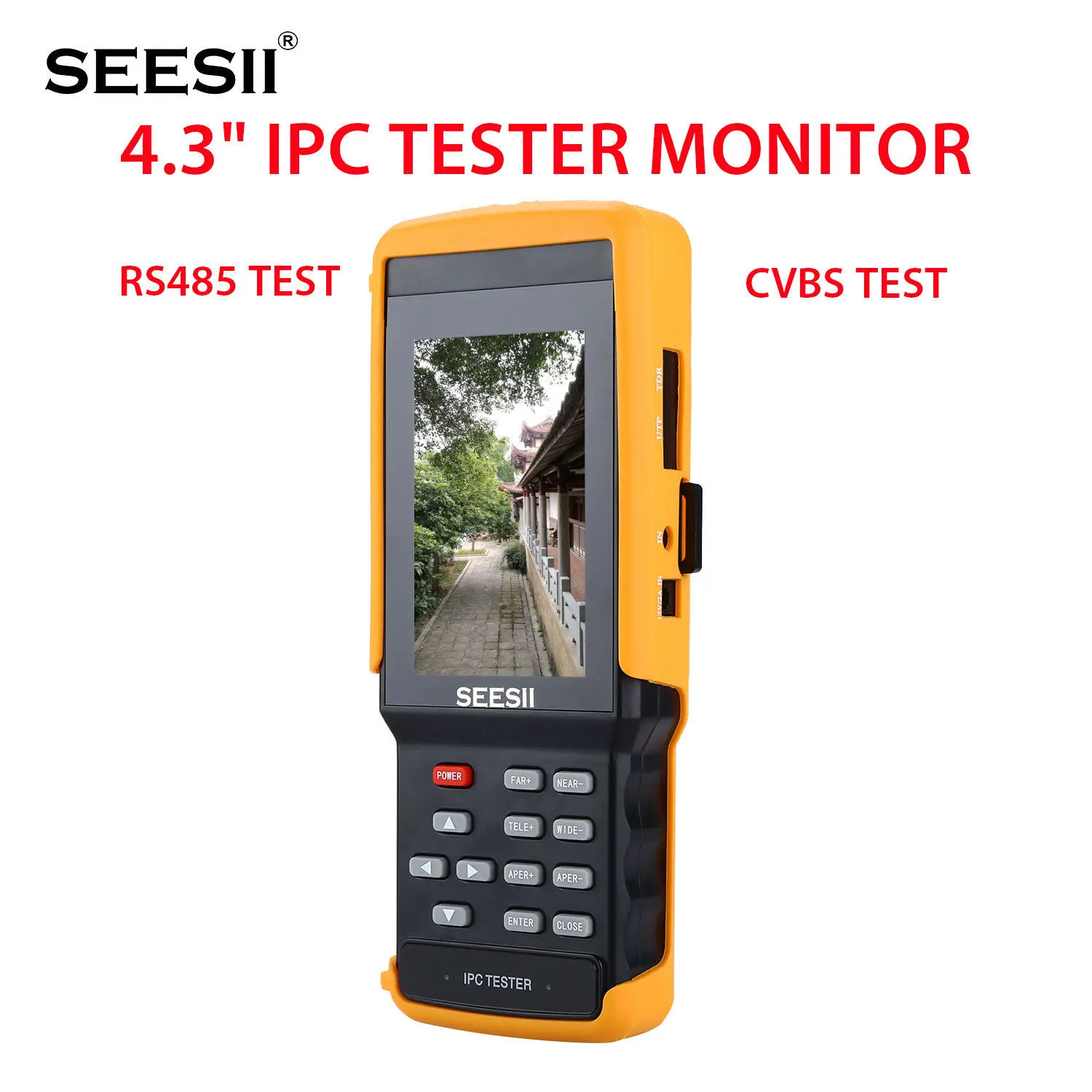 

SEESII IPC9300S 4.3" Tester Monitor 1080P IPC/CCTV/IPS Camera CVBS PTZ Discovery Portable Control Horizontal Vertica WIFI 8GB
