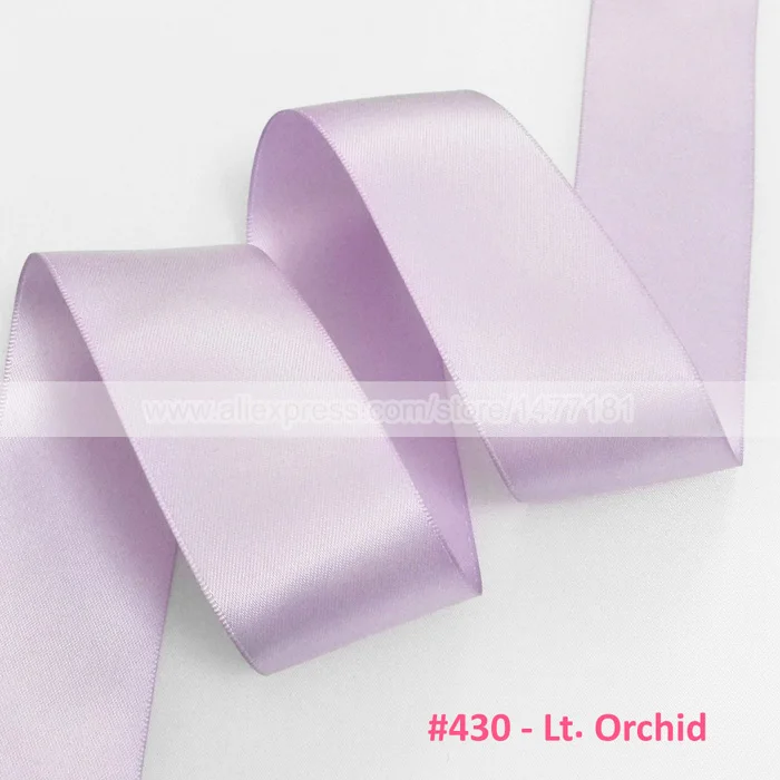 25 ярдов) высокое качество " 5 см 50 мм Двусторонняя атласная лента полиэстер двухсторонняя ленты для свадебного украшения ремесла - Цвет: 430 Light Orchid