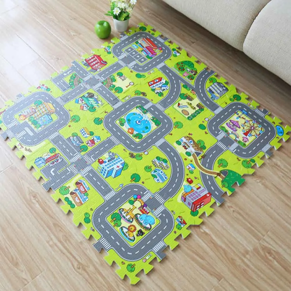 9 шт. каждый 30*30*1 см детский коврик из пены EVA Puzzle дорожные игровые коврики для