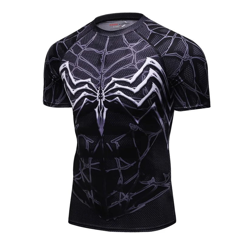 Для мужчин s футболка Сжатия Рубашка Бэтмен 3D печатных футболка s Для мужчин реглан короткий рукав супергероя Фитнес Топы CODY Лундин