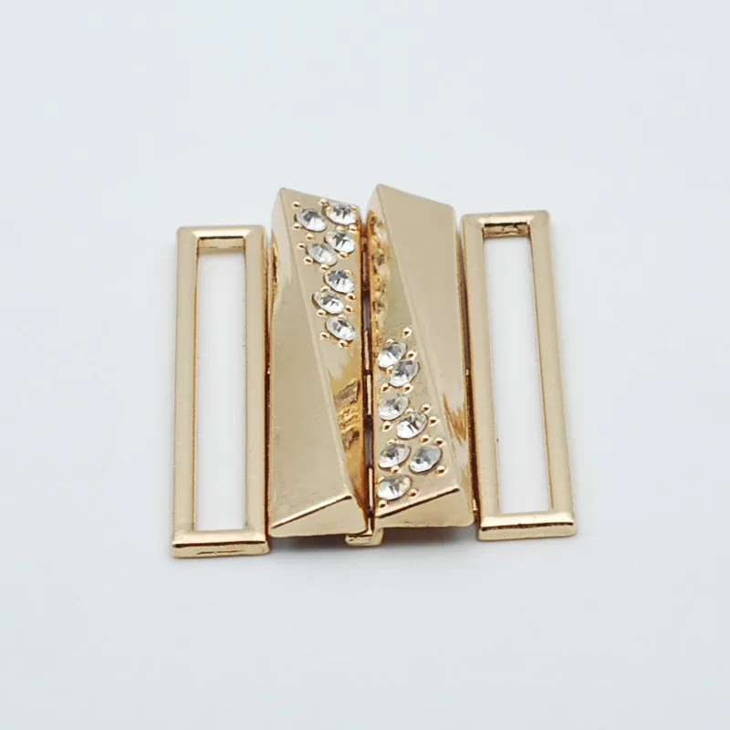 Belt Metal Buckle Button for Woman Down Jacket Fur Coat Rhinestones Decorated Combined Clasp ...