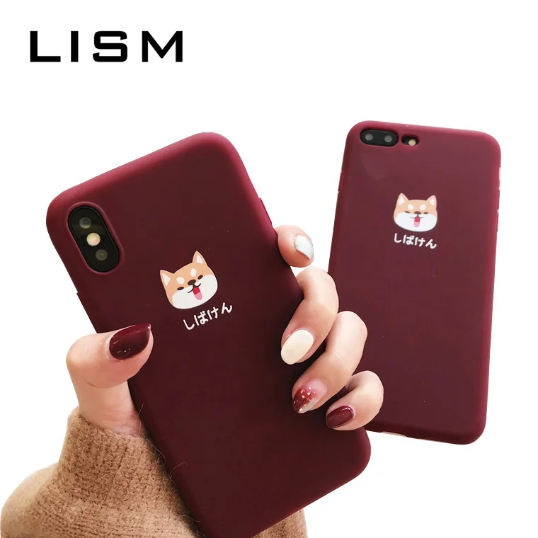 

Cell phone Case for iphone 7 8 plus soft tpu silicone case for Iphone 6 6s 7 XR XS XS Max case cover with red cute cat