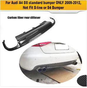 Углеродного волокна бампер Splitter передний бампер центр губ и сплиттер фартук для Audi A4 B8 Стандартный Седан 4 двери 2009-2012 3 шт