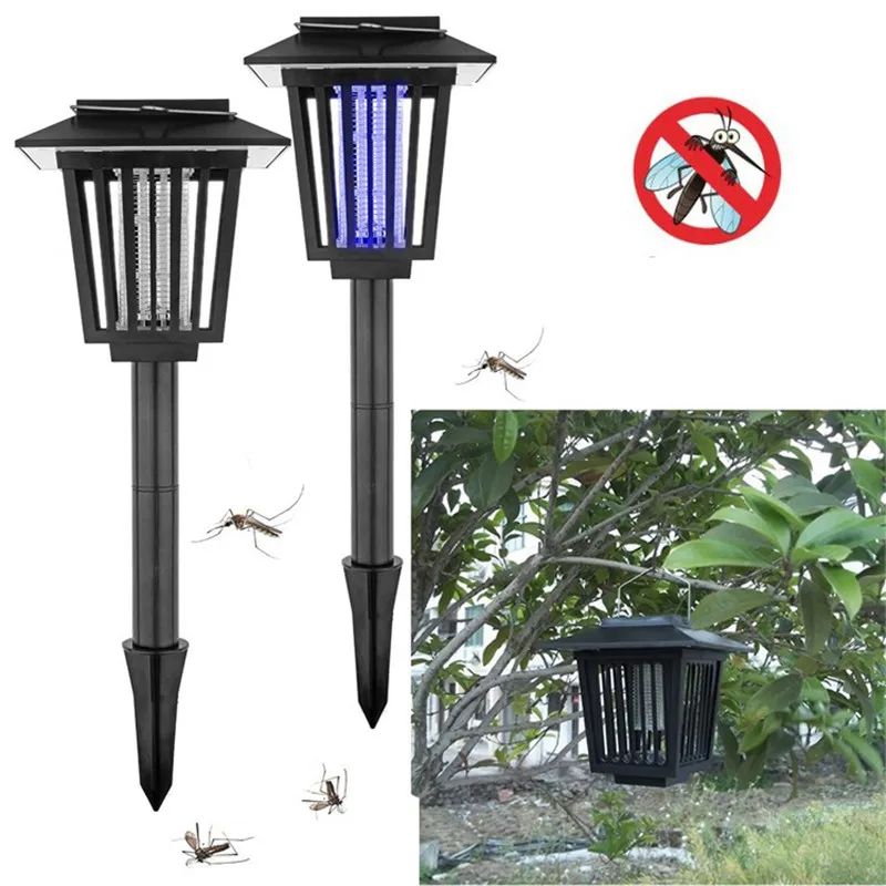 Solar Powered Outdoor Mosquito Repeller LED Insect Pest Bug Zapper