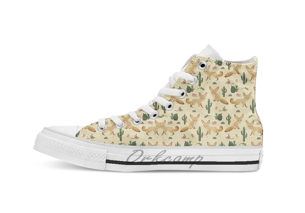 

Desert of the Fennec Fox Unisex High Top Canvas flat Casual Custom shoes Drop Shipping