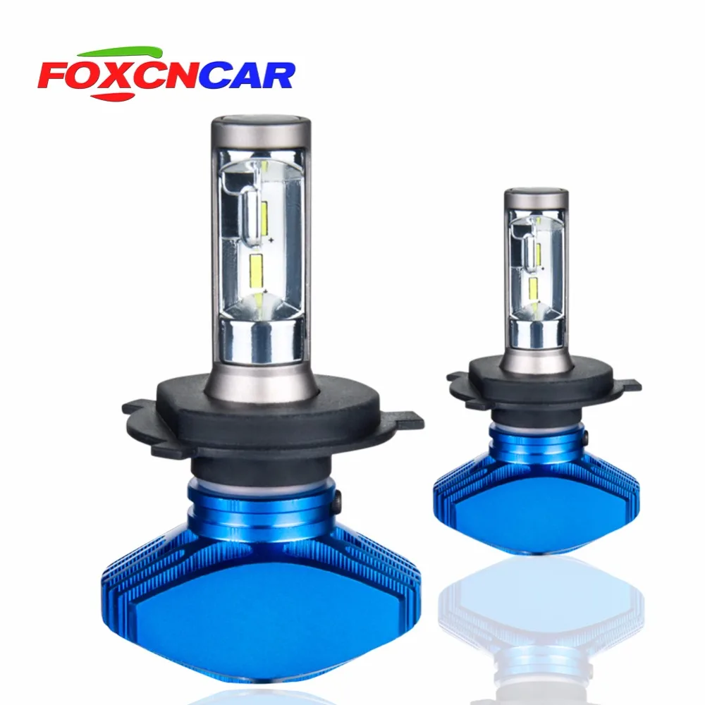 Foxcncar 2 шт. светодиодный H4 H1 H11 H7 лампа автомобиля головной светильник высокого
