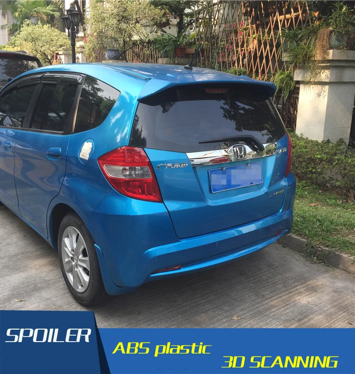 

For Honda Jazz Fit Spoiler High Quality ABS Material Car Rear Wing Primer Color Rear Spoiler For Honda Fit B Spoiler 2008-2013