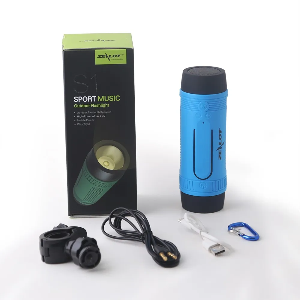 Bluetooth Колонка Zealot S1 водонепроницаемая с фонариком и креплением на велосипед|speaker