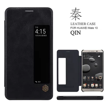

for Huawei Mate 10 Case Nillkin Qin Series Flip Leather Phone Case Luxury Window View for Huawei Mate 10 5.9" Nilkin Cover Case