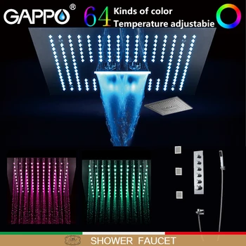 

GAPPO LED Shower Faucets LED rainfall shower sets thermostatic waterfall bathroom mixer wall mounted shower faucet mixer taps