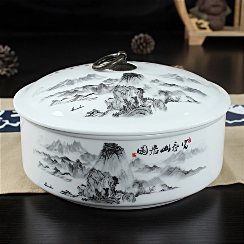 Hot sell 7 styles Blue and white porcelain jar storage jars tea caddy