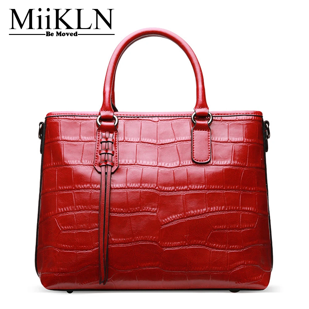 Aliexpress Miikln Crocodile Pattern Cow Leather Las Bags Miikln Crocodile Pattern Cow Leather Las Bags 2017 New Design Casual Womens Handbags And Purses Red Black Solid Hard Bag
