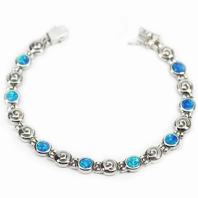 Sz0054 Elegant Opal Gem Bracelet Round Pattern Royalblue Friendship Sz0054 Elegant Opal Gem Bracelet Round Pattern Royalblue Friendship Bracelets Bangles For Women Bijoux Party