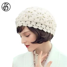 FS, женская шапка, зимняя, теплая, модная, дизайнерская, белая, черная, серая, фиолетовая, шапки бини, женские, для девочек, шапки с цветком, украшенные бисером, Повседневные шапки, шапка
