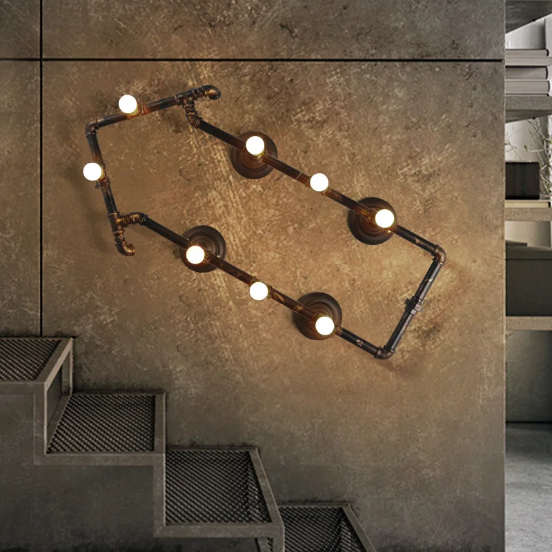 

Led Wall Lamp Loft Style Industrial Retro Iron Living Room Corridor Hanging Lamp Creative Decor Bedroom Bathroom Light Fixtures