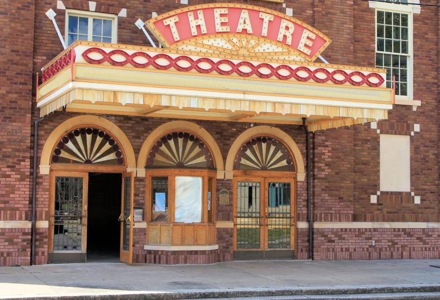 Laeacco Vintage Theater Building Photo Backgrounds Customized Vinyl