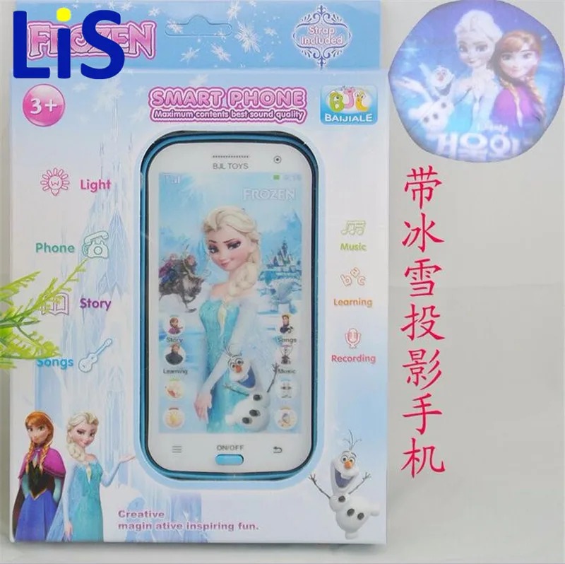 

Lis Snow Queen Toy Phone Talking Princess Anna Elsa Phone Mobile Learning Education Mobilephone Electronic Children Toys U40
