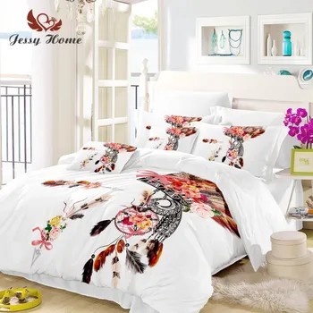 

Dream catcher Bedding Set Feather Duvet Cover Set King Queen Printed Bohemian Home Textiles Drop Shipping M4