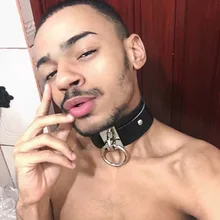 Женское, мужское, панк, увеличенное, ручная работа, негабаритное ожерелье-чокер, фетиш, Круглый, металлический, золотой, кожаный воротник, связывание, жгут, ожерелье