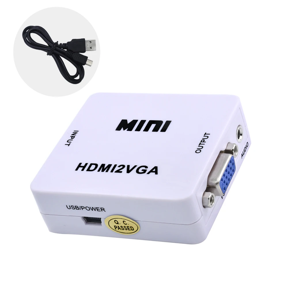 Tishric для HDMI2VGA конвертер коробка Full HD 1080P с аудио питанием Xboxx360 HDTV PC проектор мини