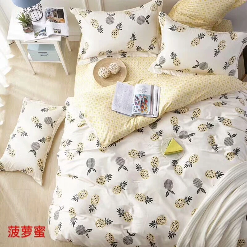

100% Cotton Soft Bed set Pineapple Birds print Cute Bedding Set Twin Queen King size Kids Adults Duvet Cover Bed sheets set