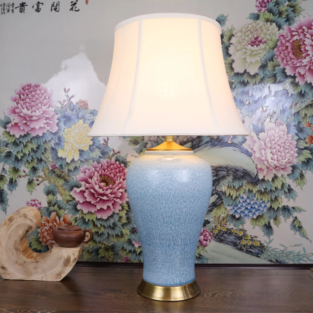 Art Chinese porcelain ceramic table lamp bedroom living room wedding