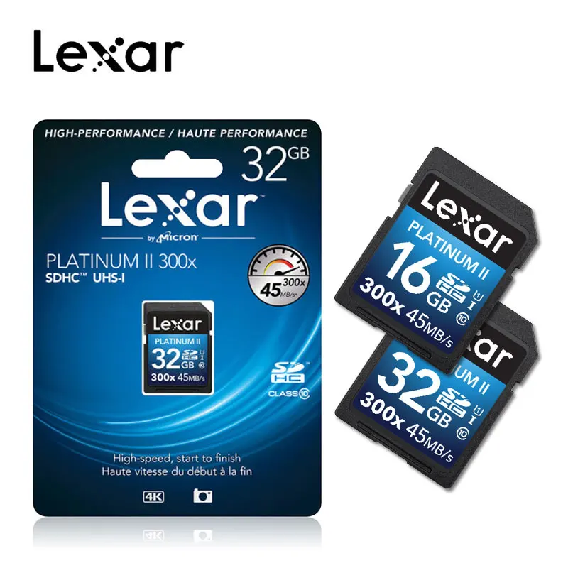 Оригинальный Lexar 300x32 GB U1 SDHC 16G 32G U3 sd-карта SDXC профессиональной карты памяти 95 м/с для 1080 p 4 K видео Камера