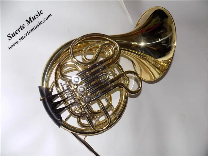 F/Bb Yellow brass French Horn Four Rotary Valves Fixed bell with ABS