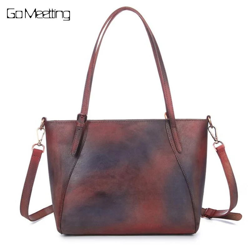 

Vintage Genuine Leather Women Shoulder Bags Handbags 2018 New Leisure Trend Ladies High Quality Crossbody Bag Women Handbag