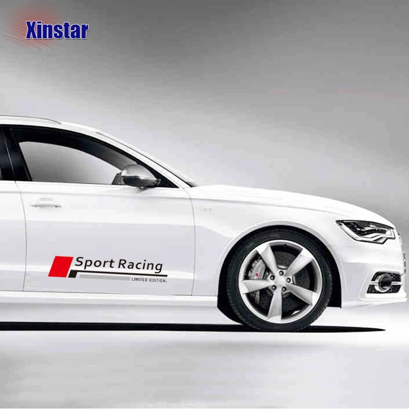 2 шт. наклейка на дверь спортивного гоночного автомобиля для audi sline A3 A4 A5 A6 A7 A8 TT Q3 Q5