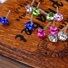 20 шт., женские серьги-гвоздики 5 мм с прозрачным/разноцветным камнем и кристаллами, набор, гипоаллергенные серьги для женщин и девушек, ювелирные изделия