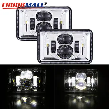 

Black Square 4x6Inch LED Truck Headlights 12V 24V Projector Headlamps for Peterbilt Kenworth T800 T400 T600 W900B/L Trucks