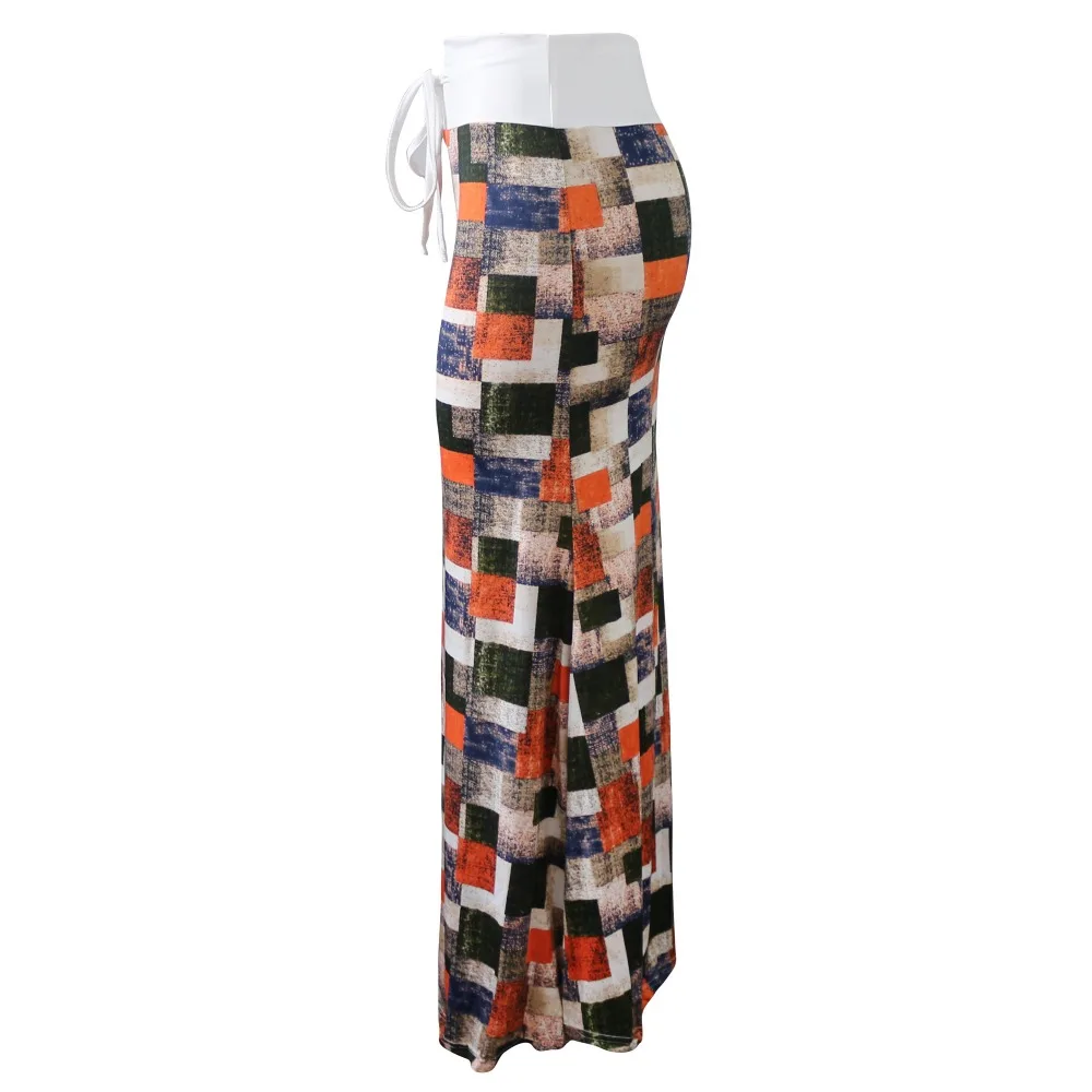 Женская летняя длинная юбка с цветочным принтом 2019 Faldas Largas Sexy Knit Женская юбка карандаш Jupe Longue Bohemian Saia Longa длинная юбка
