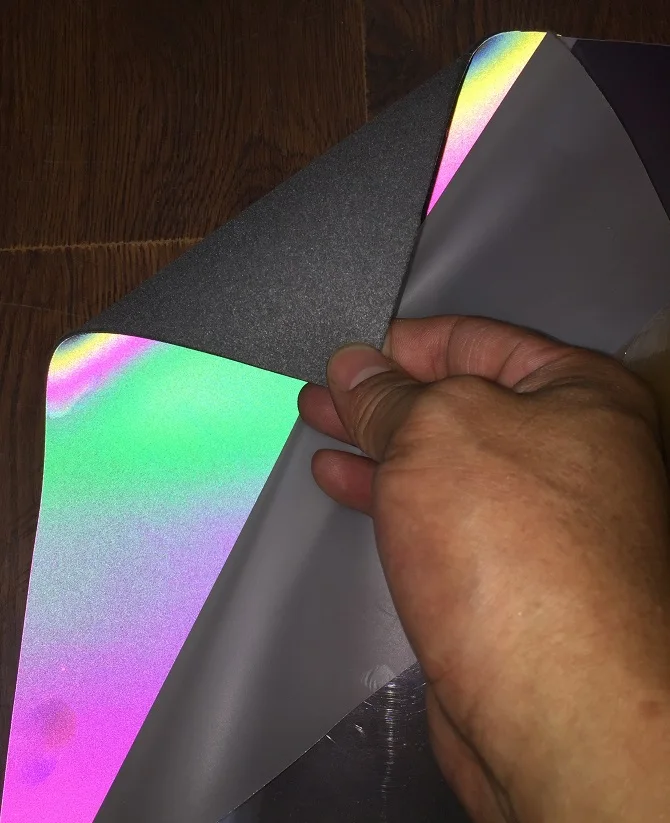 135 см* 100 см Радужная ночь Переливающаяся Светоотражающая космическая кожаная ткань модные популярные индивидуальные сумки одежда обувь материал